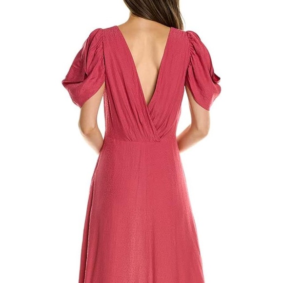 Ted Baker Pink Midi Dress with Flutter Sleeves - Picture 2 of 5